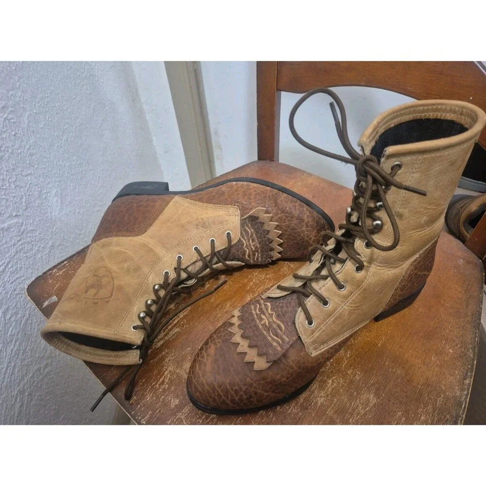 Ariat  A2 Competitor Heritage Laced Boots Two Tone Brown 30182 Men's Size 10